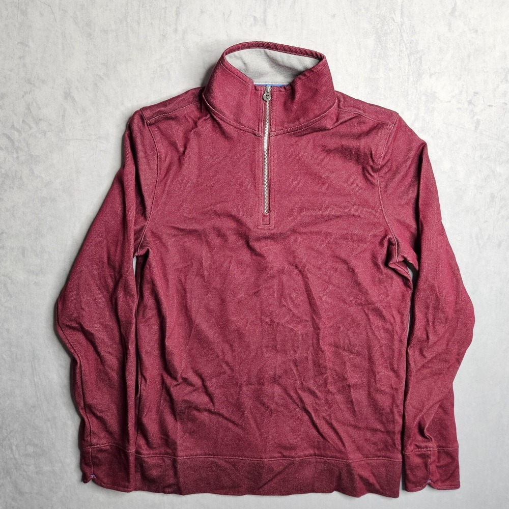 Twillory Sweatshirt Mens Small Red 1/4 Zip Tailored Fit Performance Outdoor Golf